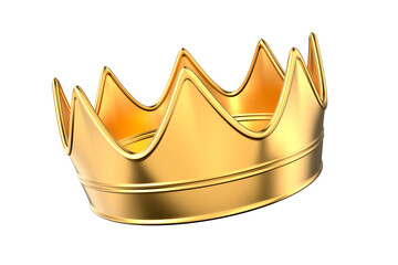 Gold crown on white background. Isolated 3D illustration