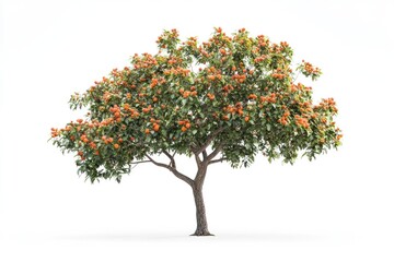 isolated rowan tree on a white background