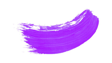 Hand drawn purple brush stroke isolated on transparent background.