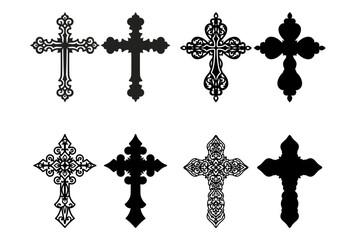 Christian Cross SVG Bundle, Cross Vector Template, Easter Decoration, Cross Laser Model, Filigree Christian Cross SVG cut Files
