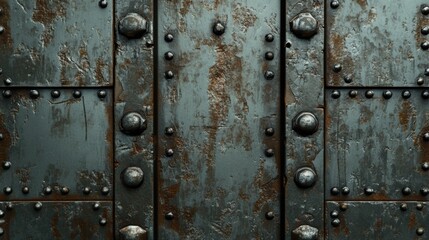 Fototapeta premium Aged Rusty Metal Surface, showcasing intricate pitting and weathered details that emphasize its vintage character and texture.