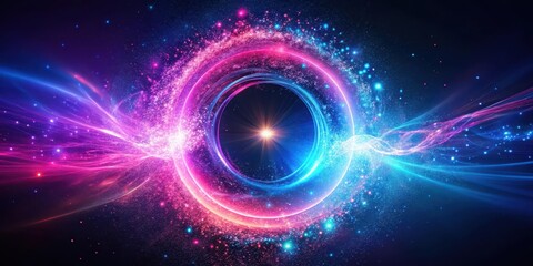 Obraz premium Heartbeat of the Universe particles of light swirl around a glowing purple core