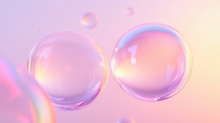 Obraz premium Soft Colorful Bubbles on a Gentle Background