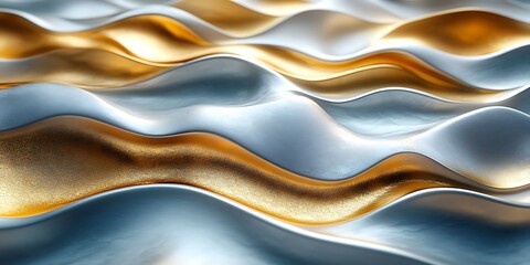 Obraz premium Silver and gold waves abstract background. Luxury design