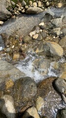 water flowing over rocks