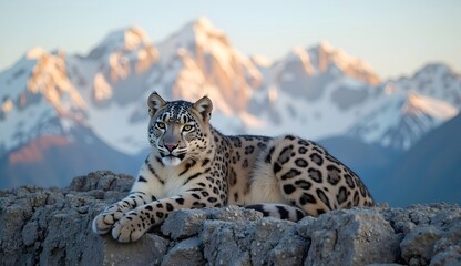 Fototapeta premium snow leopard in the wild