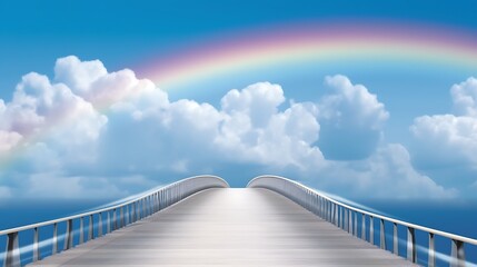Fototapeta premium Bridge to Heaven Rainbow Cloudscape