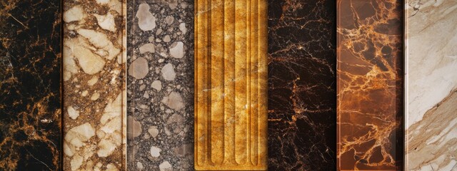 Polished Granite Elegance, showcasing a luxurious texture with intricate natural patterns and a glossy finish.