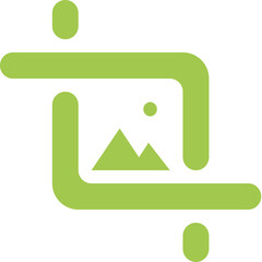 Cut round icon logo design