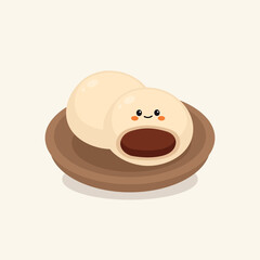 Cute Red Bean Mochi Japanese Traditional Cake