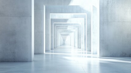 Obraz premium Abstract modern concrete hallway with light.