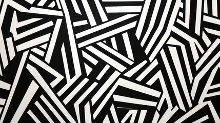 Bold monochrome wallpaper featuring striking abstract lines and geometric shapes, perfect for modern interior design accents.