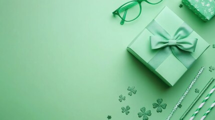 St. Patrick's Day Green Gift and Decorations background