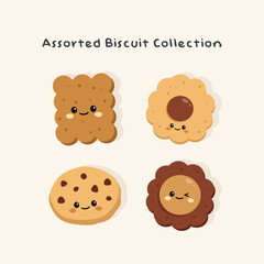 Cute Hand Drawn Assorted Biscuit Character Illustration