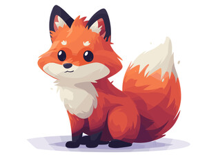 Fototapeta premium Cute fox cartoon icon. Animal zoo life nature and fauna theme. Colorful design. Vector illustration.