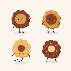 Cute Hand Drawn Biscuit Character Illustration