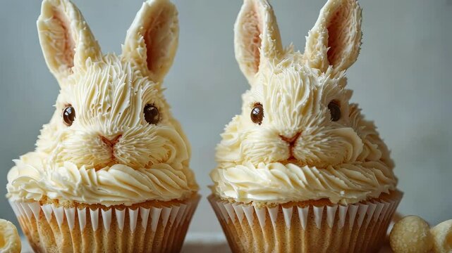 Easter bunny cupcakes , funny Easter treats for kids