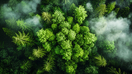 Aerial view of an evergreen forest ai generated landscape exploration enhancedsr in nature’s serenity