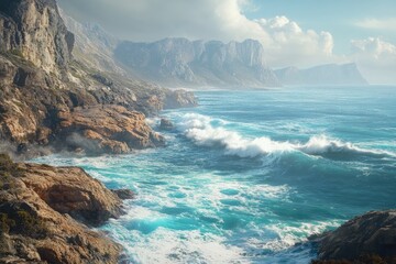 Seacape and wave in South Africa