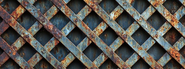 Intricate Metal Grating Texture, showcasing detailed geometric mesh patterns, emphasizing industrial design and structural elegance.