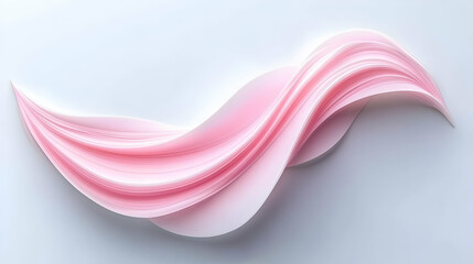 Abstract Pink Wave Flows Elegantly Across a Soft Gray Background Creating a Serene Atmosphere.