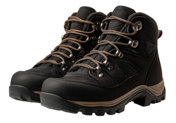  Black hiking muscle-down boots isolated on a transparent background png
