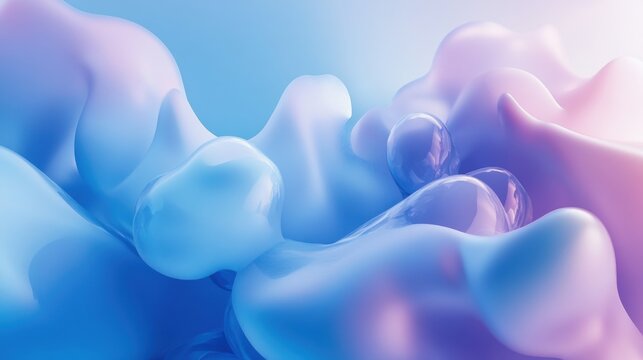 Dreamy Blue Cloudscape, a serene wallpaper featuring soft gradients and ethereal cloud shapes in a calming blue aesthetic