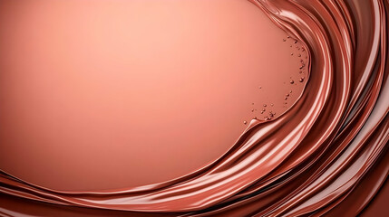 Liquid Chocolate Swirls Dynamically with Splashing Droplets in a 3D Render