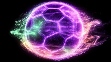 Energetic Soccer Ball Glowing With Vibrant Hues