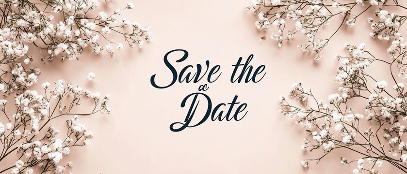 Save the Date floral announcement.
