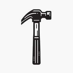 Nose pin hammer horizontal vector black and white 