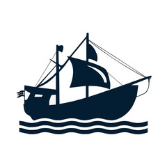 Lake Boat Icon, Art and Graphic.