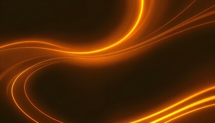 a dark background with orange swirls and lines