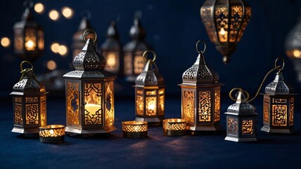 Fototapeta premium Beautiful Ramadhan Lantern Muslim Holy Month