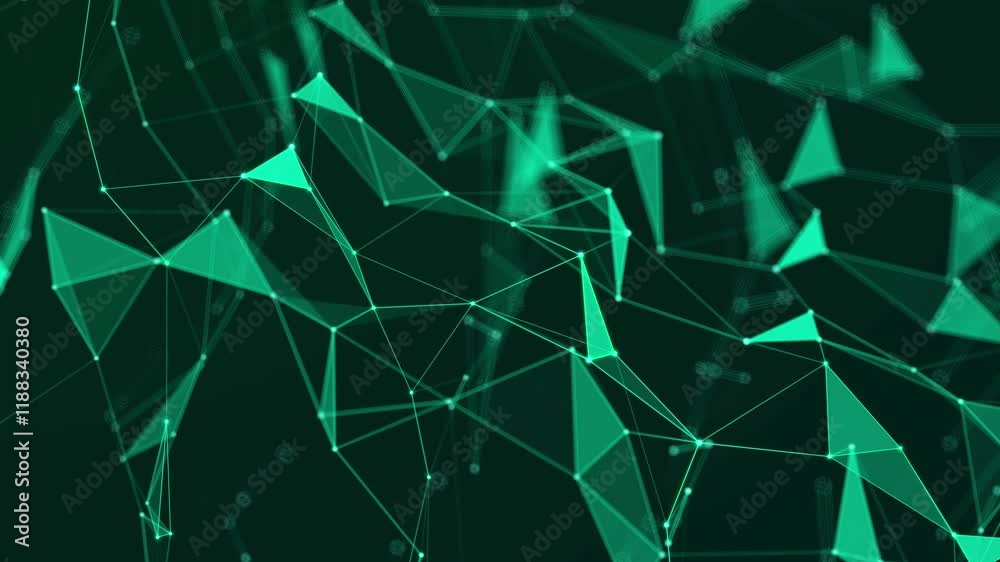 Poster abstract polygonal space with dots and lines motion. data technology and scientific illustration. 3d