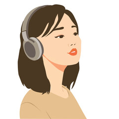woman with headphones