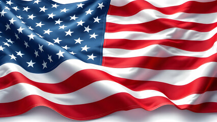 Fototapeta premium Abstract American flag isolated on white