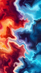 Abstract Swirls of Red and Blue Blend Seamlessly Creating a Vivid and Dynamic Visual Experience