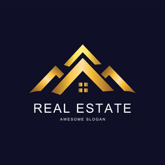 Real estate logo luxury gradient design illustrations