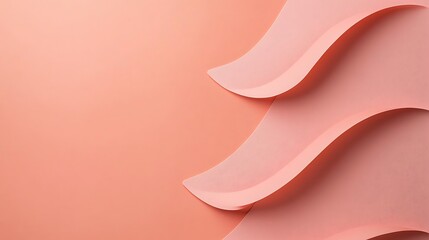 Abstract Pink Paper Waves Design Background