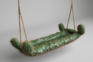 Naklejka premium Swing seat made of cactus.