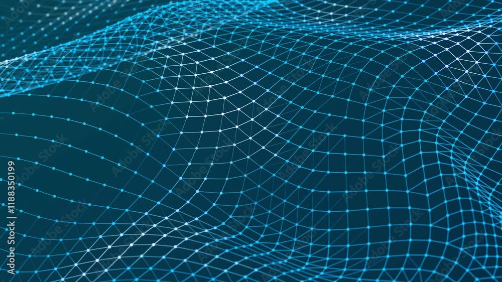 Poster abstract colored polygonal space with dots and lines motion. data technology and scientific illustra