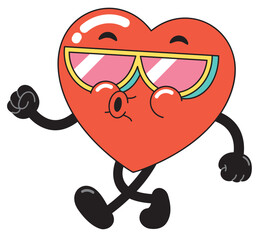Playful Heart Character with Sunglasses