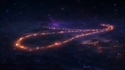 Fototapeta premium Celestial Trail Across Starry Night Sky