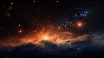 Obraz premium Celestial Nebula With Stars and Glowing Clouds