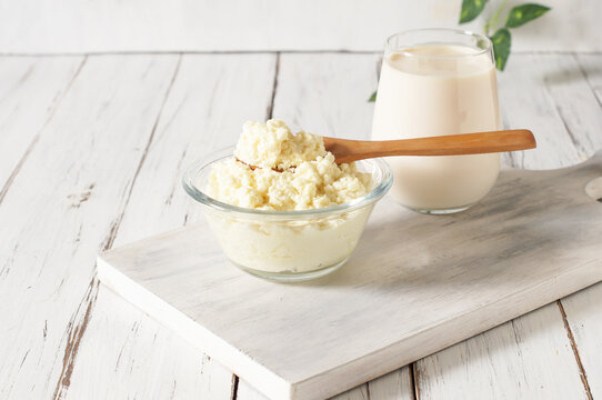 Organic Cow or buffalo colostrum, cooked and uncooked in glass bowl, strengthens the immune system