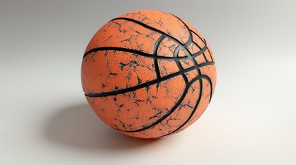 Vibrant orange basketball on a smooth surface, showcasing bold black lines, perfect for sports enthusiasts and team branding.