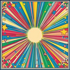 Fototapeta premium Colorful burst background, stars, celebration, design, illustration