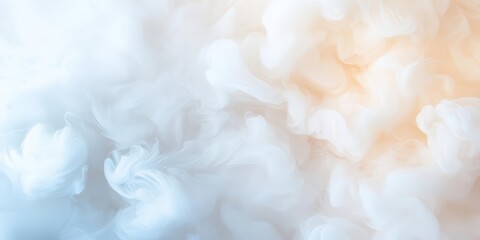 Abstract shapes inspired by frost crystals in soft winter hues, diffused dreamy lighting, and a tranquil seasonal atmosphere create a mesmerizing display.