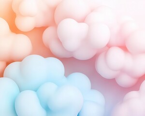 Abstract layered clouds with soft gradients and muted tones, inspired by tranquil skies and minimalist design.